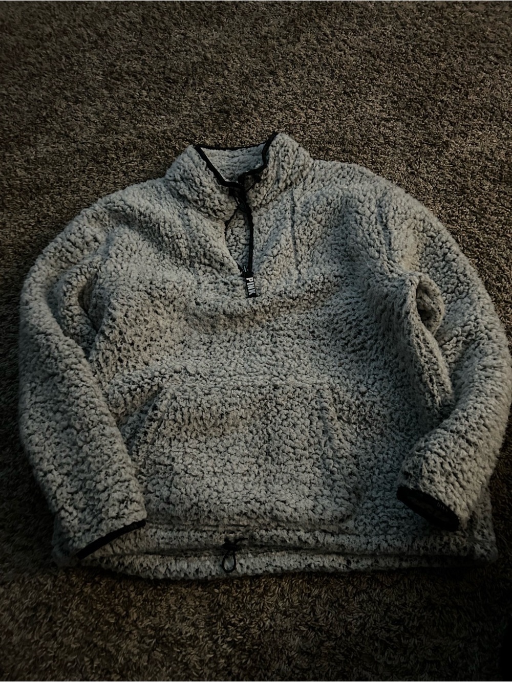 Victoria's Secret Kids Gray Sherpa Half-Zip Pullover